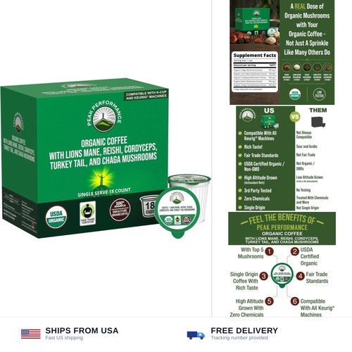 Organic mushroom coffee pods